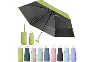 MPXEAVG Kompakter Regenschirm, Mini Schirm, Schirm UV Schutz, Regenschirm Damen Klein, Ultraleicht, Sonnenschirm Tragbar, Regenschirmbox