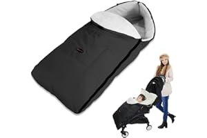 ZONSUSE Chancelières pour poussettes, Coupe-vent Garder au Chaud Couverture de piedy, universel Poussette Annexe Mat Chancelière Couverture Poussette Imperméable À L'eau Coupe-Vent Froid Détachable (Noir)