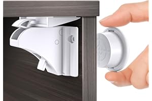 Septeamay 12+3 Magnetische Kindersicherung für Schrank und Schubladen, Unsichtbare Schranksicherung mit 3M Kleber, Schubladensicherung für Baby Ohne Bohren und Schrauben