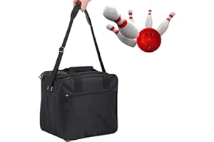 Fowybe Tasche für Bowlingkugeln | wasserdichte Oxford-Bowlingtaschen mit Schultergurt,Bowlingballtasche Bowlingtasche mit gepolstertem Ballhalter – passend für Bowlingschuhe bis Herrengröße 15