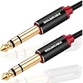 SHULIANCABLE 6.35mm vers 6.35mm Stéréo Câble, TRS Jack Câble pour Guitare, Amplificateur, Piano, Électrique Basse,Table de Mixage Enceinte (1M)