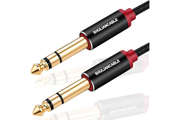 SHULIANCABLE Profesional Cable para Guitarra, Cable Audio Jack 6.35mm 1/4 TS,para Instrumento, Guitarra Eléctrica, Amplificador, Bajo,teclados (3M)