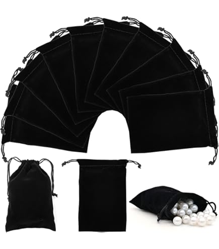 Sacchetti Velluto Per Gioielli 31 Pezzi - Con Cordoncino, Nero, Ideali Per Regali E Bomboniere - Foto 11