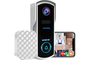 Timbre Inalámbrico con Cámara, nicezing 2K FHD Timbre Inalámbrico Exterior Impermeable