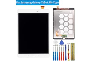 E-YIIVIIL Écran LCD de rechange compatible avec Samsung Galaxy Tab A SM-T550 T550 SM-T555 T555 avec outils (blanc)