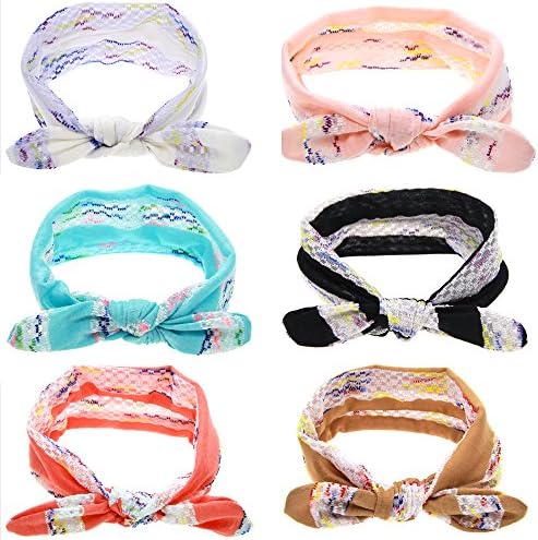Baby Girl Turban Headband Kids Hair Bows Cross Knot Hair Clips for Babies 6pcs (9)