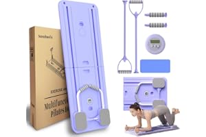 Susubaofu Reformer Pilates Machine Set Foldable Full-Body Workout Trainer,Ab Roller Wheel Training Board Exercise,Pilates Board Kit at Home for Fitness,Pilates Equipment for Men, Women, Gym