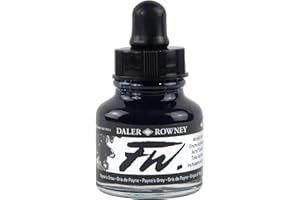 DALER ROWNEY Daler-Rowney FW Acrylic Ink, Glass Bottle with Dropper, 1oz - 29.5 ml, Payne's Grey