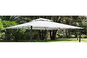 MEGASHOPITALIA Top Telo di copertura per gazebo ricambio 3x3mt BEIGE con Airvent aggancio spigoli SOLO TELO