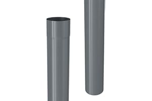 ZAMBELLI pluviale in zinco aggraffato antracite DN 80, pluviale da 2 m zincato, elevata protezione dalla corrosione, facile installazione, non richiede saldature