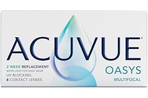 ‎ACUVUE ACUVUE OASYS MULTIFOCAL Kontaktlinsen – Gleitsichtlinsen für den Nah-, Zwischen- und Fernbereich – -1.50 dpt und BC 8,4 – Addition H – Mit UV Schutz und Austrocknungsschutz – 6 Linsen