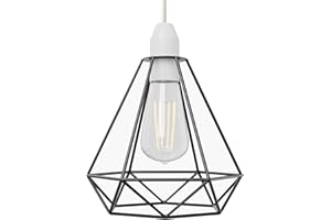 FRIDEKO HOME Vintage Cage Metal Lamp Shade - Industrial Black Metal Bird Cage Light DIY Ceiling Pendant Lights for Dining Room Bedroom Loft Hallway…