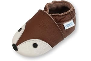 YIHAKIDS Krabbelschuhe Baby Lauflernschuhe Lederpuschen Hausschuhe Jungen Mädchen Mokassins Weicher Leder Babyschuh mit Wildledersohlen Kleinkind rutschfeste Lederschuhe Baby 0-3 Jahre