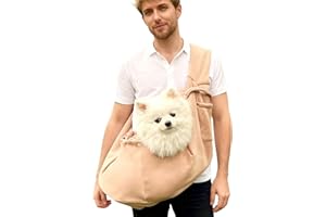 LNSYSNS Bolso para Perros Pequeños, Reversible Bolso Perro Pequeño, Caqui Mochilas para Perros, Portátil Inclinable Bolso-Hombro Perro, con Bolsillos y Ganchos, para Mascotas de hasta 6 kg