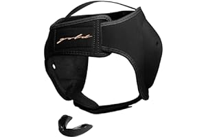 Gold BJJ Casque pour jiu Jitsu, Lutte et MMA – Protection auditive Chou-Fleur : Taille Unique, mentonnière Velcro renforcée – Protège-Dents Inclus