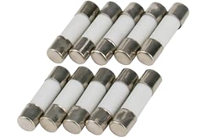 SeKi zestaw 10 sztuk bezpieczników ceramicznych 0,63 A (630 mA), 5 x 20 mm, ruchomy; bezpiecznik szklany 250 V