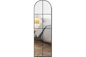 HOMCOM Espejo Decorativo de Pared 40x160 cm Espejo de Ventana de Metal 2 Formas de Uso para Salón Dormitorio Entrada Estilo Moderno Negro