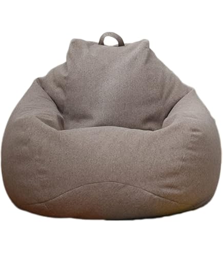 Copertura Pouf Sacco Grigio Scuro 110x120cm - Per Interni Ed Esterni, Senza Imbottitura - Foto 8
