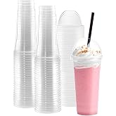 Parti Station Plastik Şeffaf Bardak Kapaklı Milkshake Bardağı Kahve Bardağı Soğuk I&ccedil;ecek Bardağı 400-450ml 20 Adet