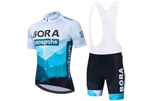 HOMTOL Abbigliamento Ciclismo Set Manica Corta Tuta Ciclismo Uomo Completo Ciclismo Estivo Per Bici Da MTB Con Pantaloncini Imbottiti in Gel Traspirante e Ad Asciugatura Rapida