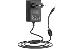 MAREISA Alimentation Switch 12V Adaptateur 12V 2A Compatible avec Seagate Freeagent Goflex WD Western Digital My Book Essential HDD Disque Dur Externe numérique WD My Cloud Cordon d’Alimentation