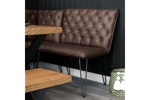 The Furniture Outlet Industrial Brown 90cm Studded Back Bench