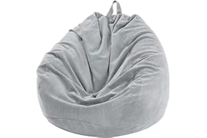 Highdi Bean Bag 85x110cm(No Filler),Corduroy Bean Bags Adult, Grey BeanBag Chair,Washable Lazy Sofa Soft Comfortable Indoor Outdoor for Garden Living Room Furniture