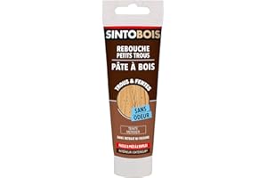 SINTOBOIS - Rebouche Petits Trous - Pâtes à Bois Sans Odeur - Prêt à l'Emploi - Sans Solvant - Sec en 4h - Intérieur et Extérieur - Ne se Rétracte pas - Merisier - Technique Professionnelle - 80 g