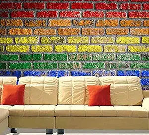 Decor Production Self Adhesive Brick Design Wallpaper Wall Sticker for Home Decor, Living Room, Bedroom, Hall, Kids Room, Play Room (brick-wallpaper-pt12-02-5.5sqft-moq-5)