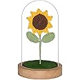 SYCAMORE EAST Sunflower Gifts for Women Birthday, Crochet Sunflower in Dome for Her, Sunflower Gifts for Wife Girlfriend Mom on Birthday Mother's Day 1 PC