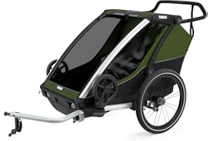 Thule, Chariot Cab 2, Trailer/Stroller, Aluminium/Cypress Green, Uni, Unisex-Adult