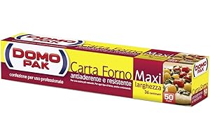 Domo Pak Carta Forno Maxi Larghezza Antiaderente e Resistente, 50 m