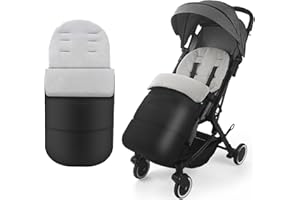 SIQITECHUK Universal Pram Footmuff 2 In 1 Detachable Pushchair Fleece Lined Foot Cover Waterproof Windproof Baby Stroller Footmuff Infant Toddler Buggy Winter Thick Warm Footmuff with Adjustable Side Zips