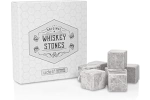 Hediyesepeti Coffret Whisky avec 12 Glaçons Pierre Whisky en Marbre, Glaçons Réutilisables pour Tous les Boissons, Présenté en Boîte Cadeau avec Sac en Tissu, Idée Cadeau pour Homme, Blanc