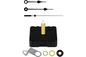 WinTaim Aggiorna Il Tuo Progetto di Orologio Fai-da-Te con meccanismi di Orologio silenziosi ad Albero Lungo - Perfetto per Pannelli Spessi! (Lunghezza Totale dell'albero 32 mm, lancette B)