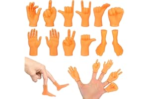 GUBOOM Mini Hände für Finger, Kleine Hände Fingerpuppen, Gummi Lustige Minihände, Lustiges Spielzeug Tiny Hands Set (12pcs)