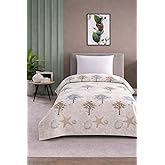 Tek Kişilik Pike Yatak &Ouml;rt&uuml;s&uuml;%100 Pamuk 170x230 Ağa&ccedil; Desen