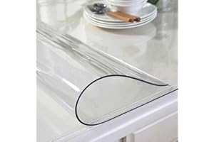 Artwelt Nappe Film de Table Transparent 2.0mm Polyvinylchloride Imperméable et Lavable Taille Souhaitée Film de Protection de Table Anti-Graisse (180cm X 100cm)