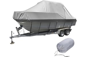 LDIW Copertura per Barche, 420D Oxford Antipolvere Impermeabile Resistente ai Raggi UV Telo Copribarca per yacht Speedboat Fish-Ski V-Hull,22to24FT: 732x300cm