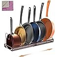 ZLPBAO Rangement Poêle Et Casserole, Range Couvercle Avec 12 Compartiments Réglables, Porte-Casserole Support Extensible, Rangement Couvercle Pour Tiroir Cuisine