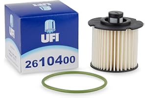 UFI Filters, Filtro Gasolio 26.104.00, Filtro Gasolio per Ricambio, Adatto a Auto, Applicabile su Modelli Citroen, C3, C4, C5, DS, Ford, Opel Combo, Grandland, Vivaro, Zafira, Peugeot, Toyota Pro Ace