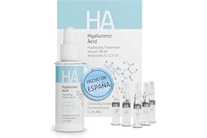 NUEVO Set Facial Acido Hialuronico (+155% HIDRATACION en 1h) Dosis Alta - Serum Facial y Ampollas flash efecto lifing inmediato - Piel Joven y Rellena - Antiarrugas y Antimanchas - Elemental Care