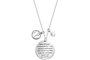 BEKECH Fate Whispers Quote Necklace Warrior Necklace Fate Whispers to The Warrior You Cannot Withstand Storm I Am The Storm