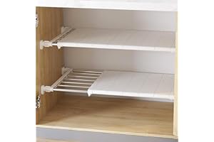 SUPRANO Stainless Steel Extendible Closet Tension Shelf Adjustable Shelf Kitchen Cabinet Storage Maximizer Additional Heavy Duty Tension Rods (Expandable Lenght 60-100cm)