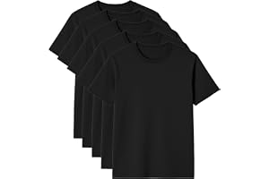 5-pack herr t-shirts enfärgad rund hals normal passform 100 % bomull