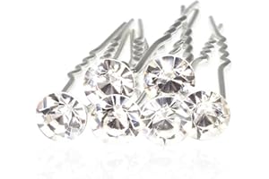 ‎AUTIGA Autiga Haarnadeln mit Kristall Strass Stein Hochzeit Braut Haarschmuck Strasshaarnadel Kommunion Haarpins Duttnadeln Silber