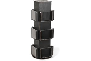 Whchiy Rotating Display Stand Greeting Card Display Stand Wooden Display Stands for Craft Fairs Card Stand Rack (Ebony)