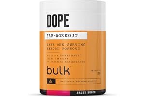 Bulk Poudre Pré-Workout Dope | Punch aux Fruits | 3g Creatine per Serving | 200mg Caffeine | Citrulline Malate & Arginine AKG | Beta-Alanine | Energy, Focus & Performance | 510g Supplement