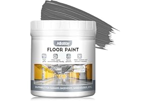 AllisWay Pittura per Pavimenti Interni, Resina Epossidica per Pavimenti, Rivestimenti per pavimenti Interni 3 In 1,Adatta per Scantinati, Fabbriche E Magazzini, Grigio Medio, 300 g