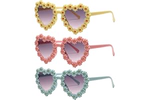 TPZORJX 3 PCS Partybrille, daisy sunglasss,Retro Brille Blumenform, Hippie-Sonnenbrille，mädchen sonnenbrille,sonnenbrille partybrille,party accessoires,blumen party kinder,witzige sonnenbrillen